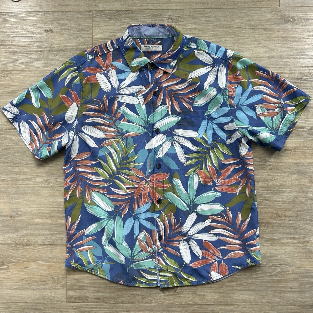 Tommy Bahama Men's Size Large Cobalt Haze Coconut Point Tropical Tango Shirt
